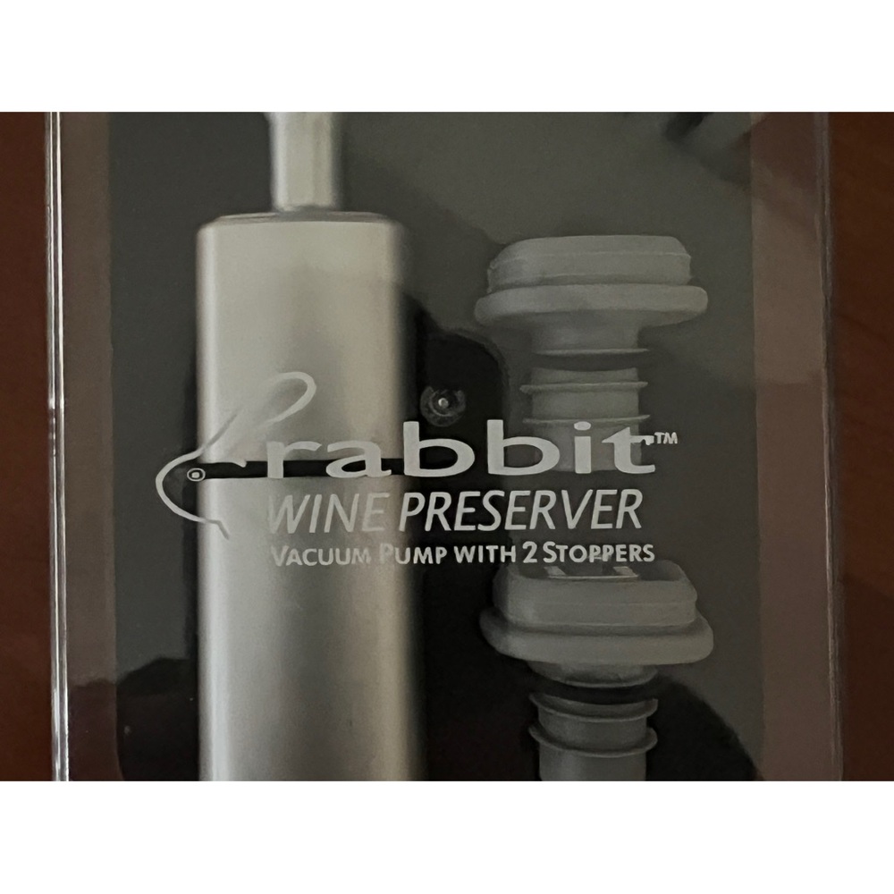 NWOT. Rabbit Wine Preserver Vacuum Pump with 2 Stoppers. - Picture 3 of 7